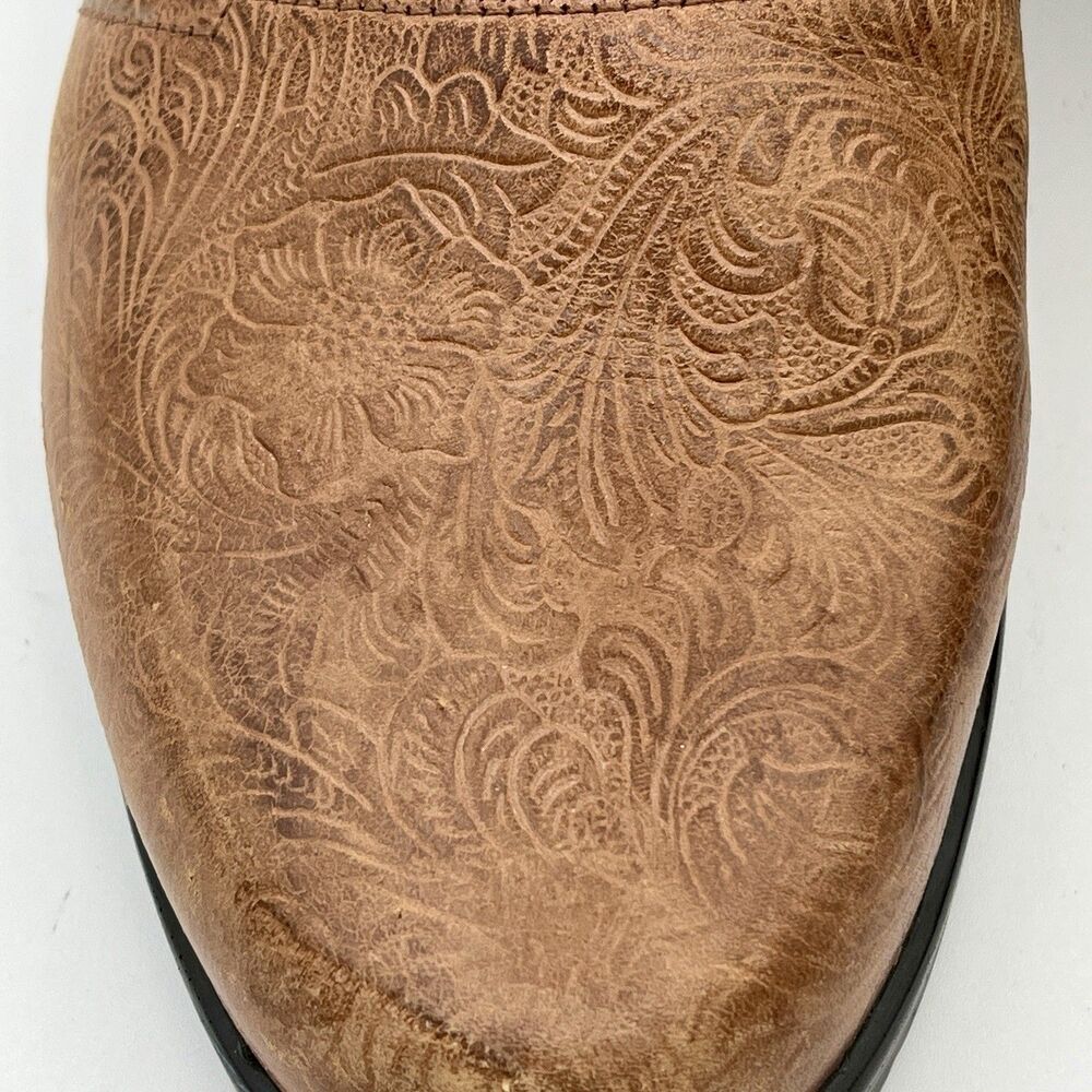 Women's Walking Cradles Caden Western Embossed Brown Leather Mules/Clogs  Sz 8‎ - Picture 3 of 10